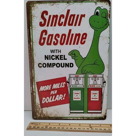 Tin Sign-Sinclair Gasoline W/ Nickel Compound- Reproduction- Retro-Vintage Style - Picture 4 of 4